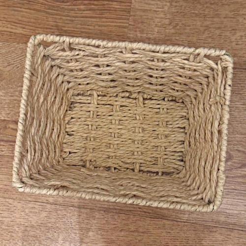 Wicker woven rectangular - woven, beige