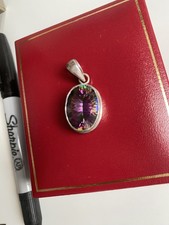 925 Sterling Silver Mystic Topaz Crystal Pendant 