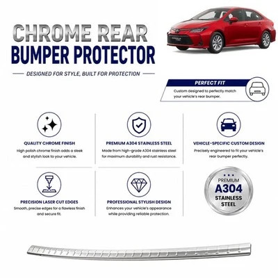 Chrome rear bumper protector - rear,