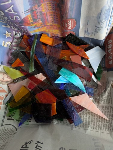 Stained glass offcuts - stained,