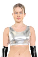 Ladies Silver Shiny Metallic