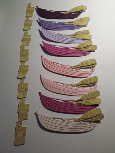 Die cuts rowing boat - cuts, with