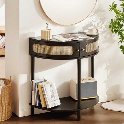 Vevor half moon rattan console - half-moon,