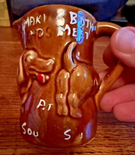 Novelty brown glaze dachshund