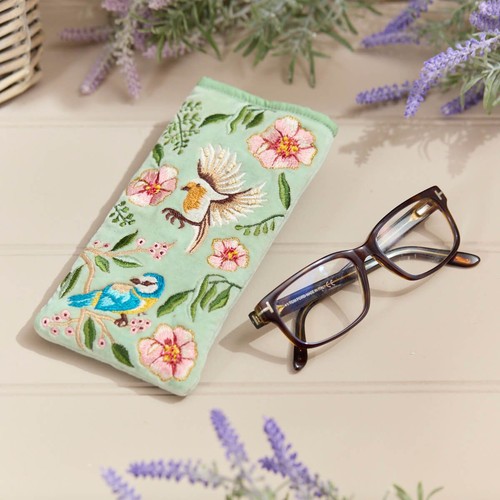 Birds velvet glasses case - glasses,