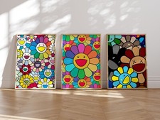 Set of 3 Takashi Murakami Exhibition Posters Multi Color Gallery Wall Art Decor