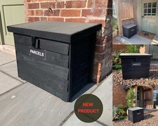 Black Parcel Delivery Box Garden Store Shoes Boots Storage Log Store Grocery Box