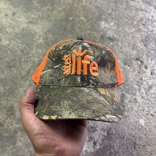 Orange realtree camo - orange, trucker