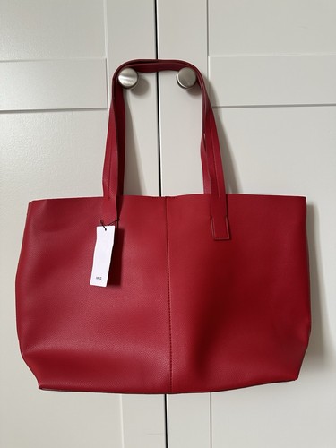 Mango red faux leather - red, tote