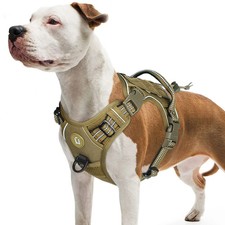 Tactical No Pull Dog Harness Adjustable MOLLE Military Vest Reflective Large Dog