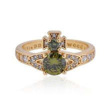 Vivienne Westwood Ismene Ring - Green And Gold With Gift Packaging 