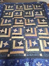 Vintage Winter Style Patchwork Quilt/ Throw