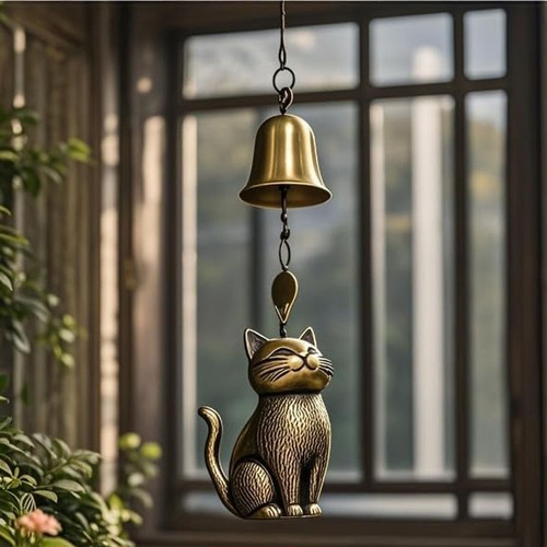 Cat wind chime unique - wind, chime,