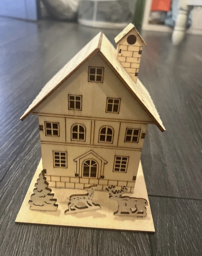 Wooden christmas house - wooden,