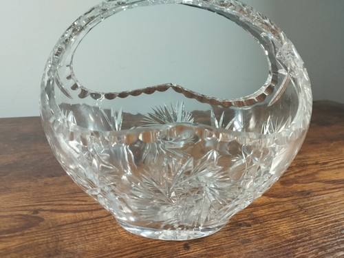 Vintage crystal bowl vase - crystal,