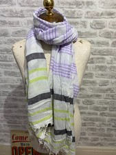 Matalan Indian scarf loose weave striped boho accent fringed oblong S333