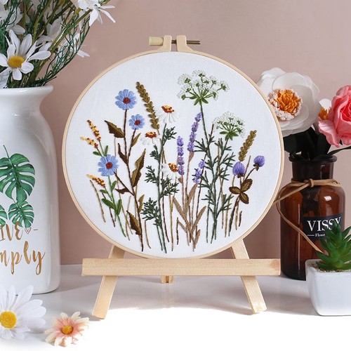 Diy flower embroidery set - embroidery,