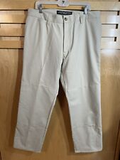 AeroStich Riderwear Pants Men’s Size 36X32 Beige full Zip Button Cotton Made USA