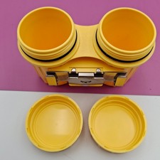 MINOLTA DUAL 35MM FILM CANISTERS WITH CLIP. WATERPROOF. PALE YELLOW. (refB.O)