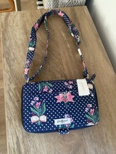 Cath Kidston ‘The Everything’ Cross-Body Bag Navy Lillies Posy (built In Wallet)