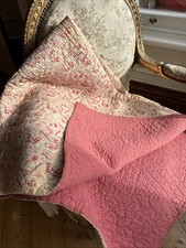 Antique Small Welsh Hand Stitched Quilt 66” x 57”