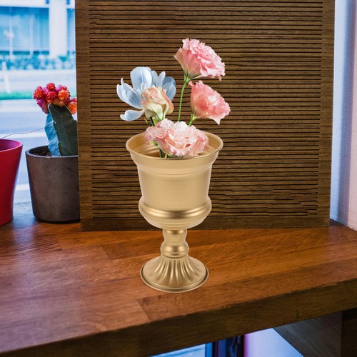 Metal flower pot - metal, tall