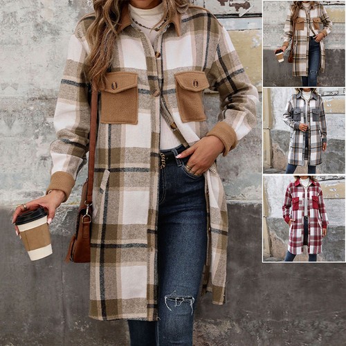 New brushed plaid long - plaid,
