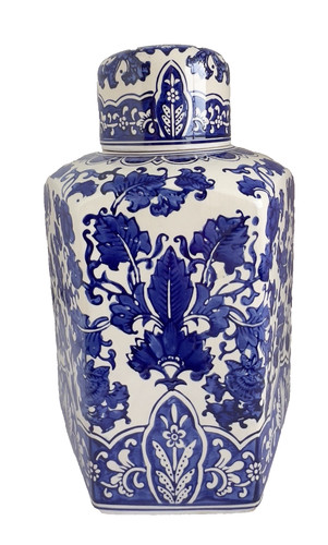 Hexagon chinoiserie ginger jar - hexagon,