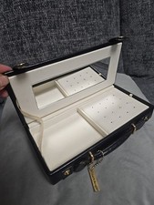 Dulwich Design Black  Jewelry  Box With Mirror - 21cm Width