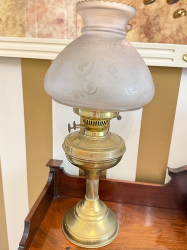 Brass victorian oil lamp - brass,