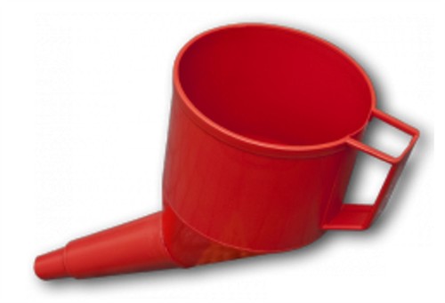 Red plastic angled fuel - angled, funnel