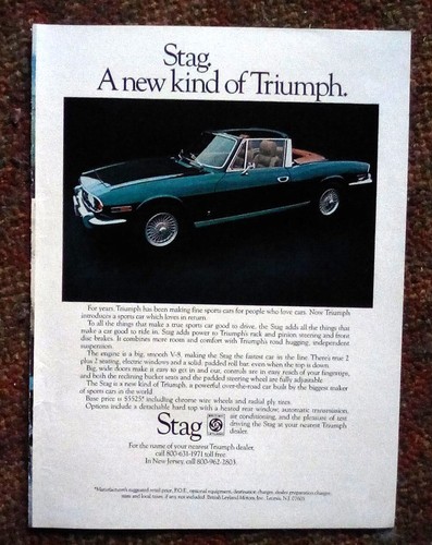 1971 triumph stag - stag, sports