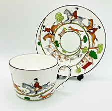 Stunning Wedgwood Hunting Scenes Duo Cup & Saucer in Excellent Condition