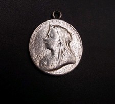 Rare Unique Silver Victorian Double Headed Coin Pendant Young And Old Head 