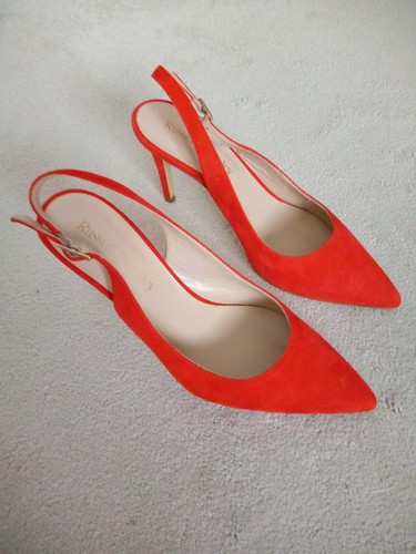 Hot orange suede stiletto - orange,
