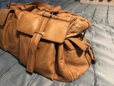 BOSS Tan Leather Holdall