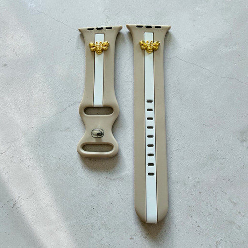 Beige white silicone apple - white,