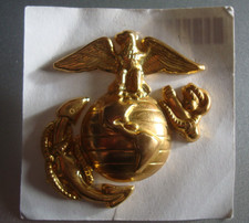 Vintage UNITED STATES - OFFICERS US MARINE CORPS INSIGNIA BADGE 24kt gold