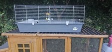 PawHut Wooden Chicken/Rabbit Hutch - Grey