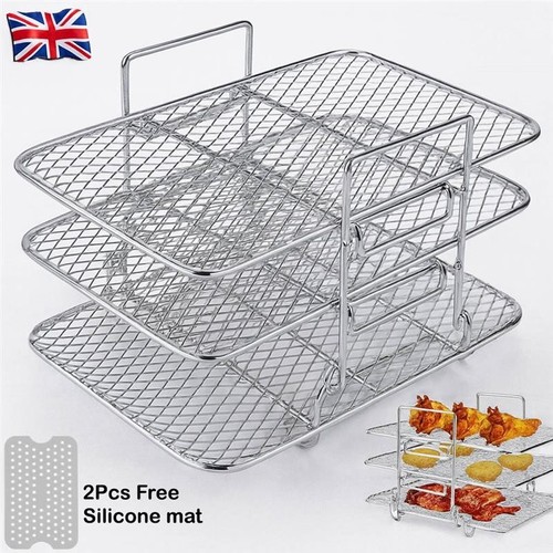 Stainless steel air fryer - steel, rack