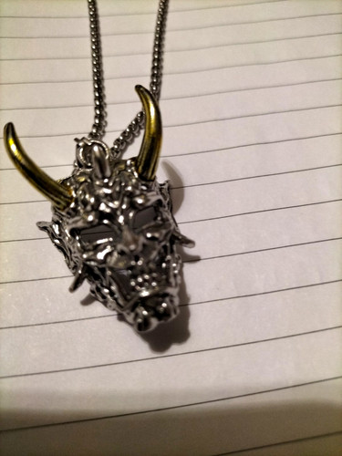 Silver tone gothic - silver, horned