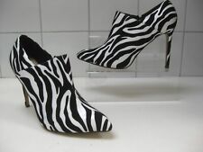 ZEBRA STILETTO BOOTS shoes BLACK WHITE STRIPE heels 7 40 bootie SERGIO TODZI