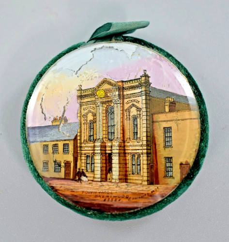 Antique reverse painted glass - painted,