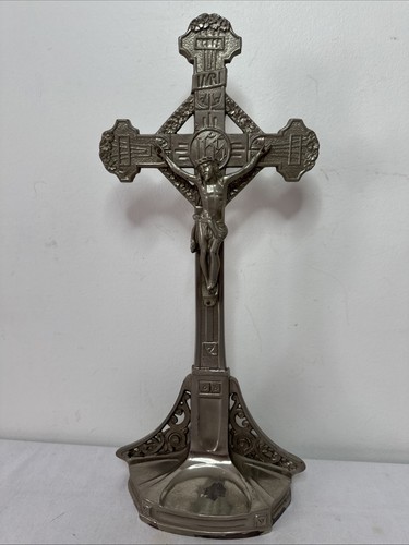 Art deco crucifix standing - art,