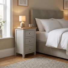 Slim 3 Drawer Bedside Table