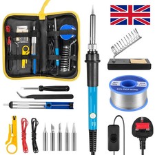 60W Adjustable Temp Soldering Iron Kit Electronics Welding Solder Irons Tool UK