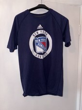 Retro Vintage Mens Adidas New York Rangers NHL Tshirt  Size M