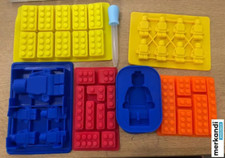 Lego 7 No. Silicone Moulds, Bricks/Figures for Cakes/Ice/Jelly/Choc - RRP £17.95