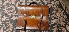 Vintage Heavy Large Briefcase Satchel Lawyer Document Bag Belts and Latch Sturdy