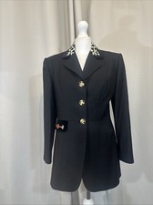 Santandrea Pret A’ Porter Vintage Black Baroque Crest Jacket Blazer S M RRP£560